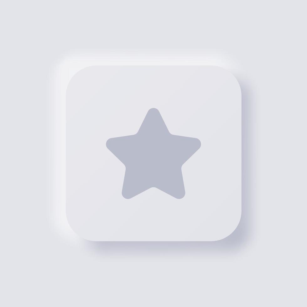 icono de estrella, icono de símbolo favorito, diseño de interfaz de usuario suave de neumorfismo blanco para diseño web, interfaz de usuario de aplicación y más, botón, vector. vector