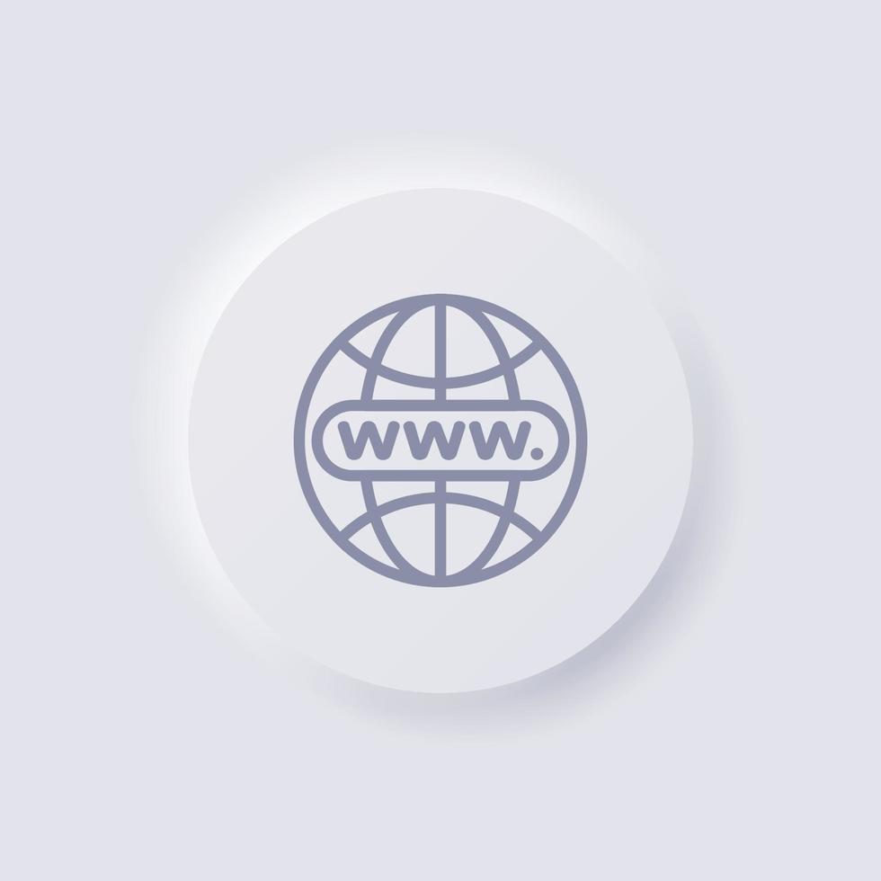 Website Icon, White Neumorphism soft UI Design for Web design, Application UI and more, Button, Vector. vector