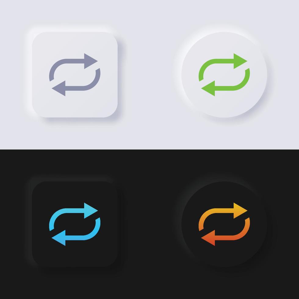 Repeat symbol button icon set, Multicolor neumorphism button soft UI Design for Web design, Application UI and more, Button, Vector. vector