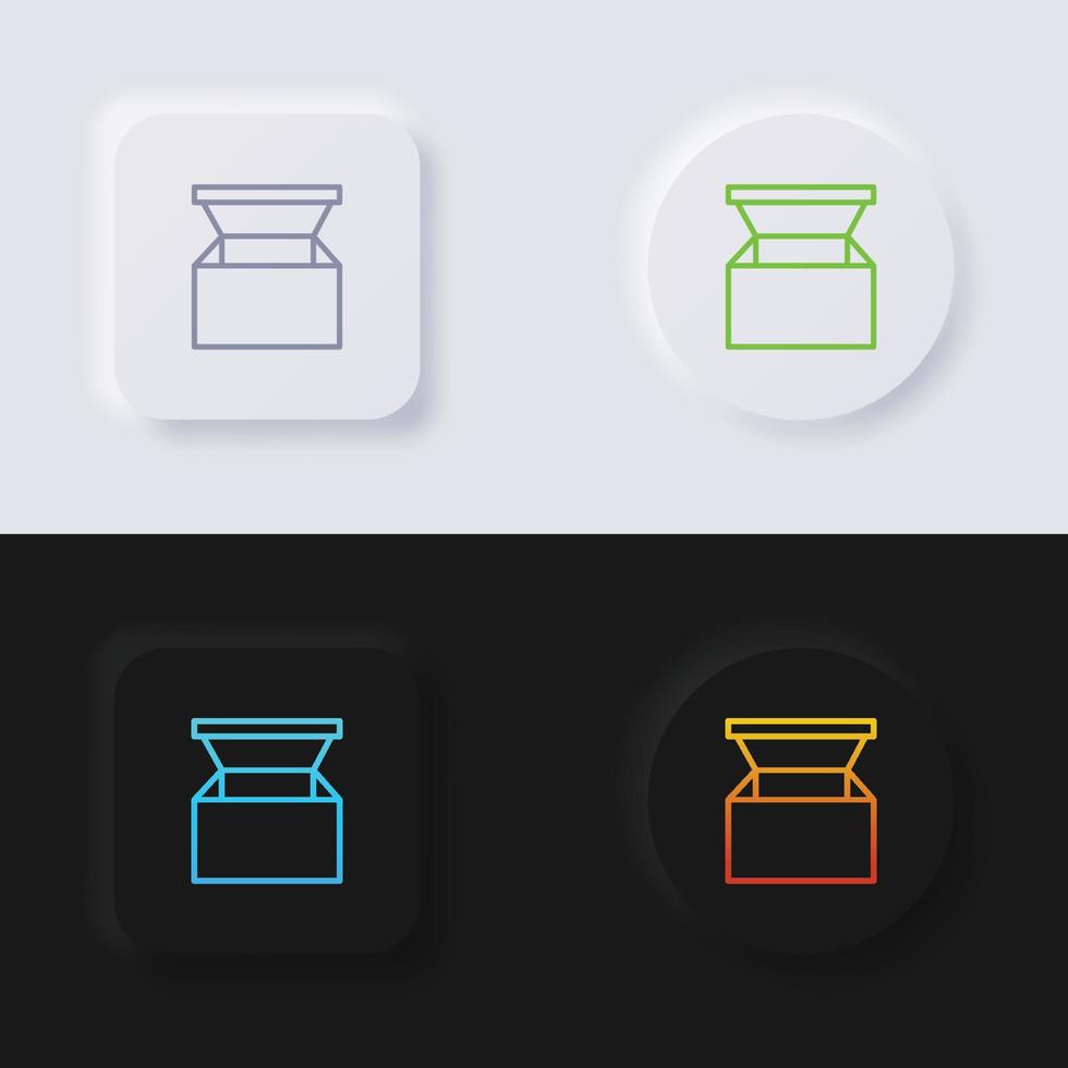Box icon set, Multicolor neumorphism button soft UI Design for Web design, Application UI and more, Icon set, Button, Vector. vector