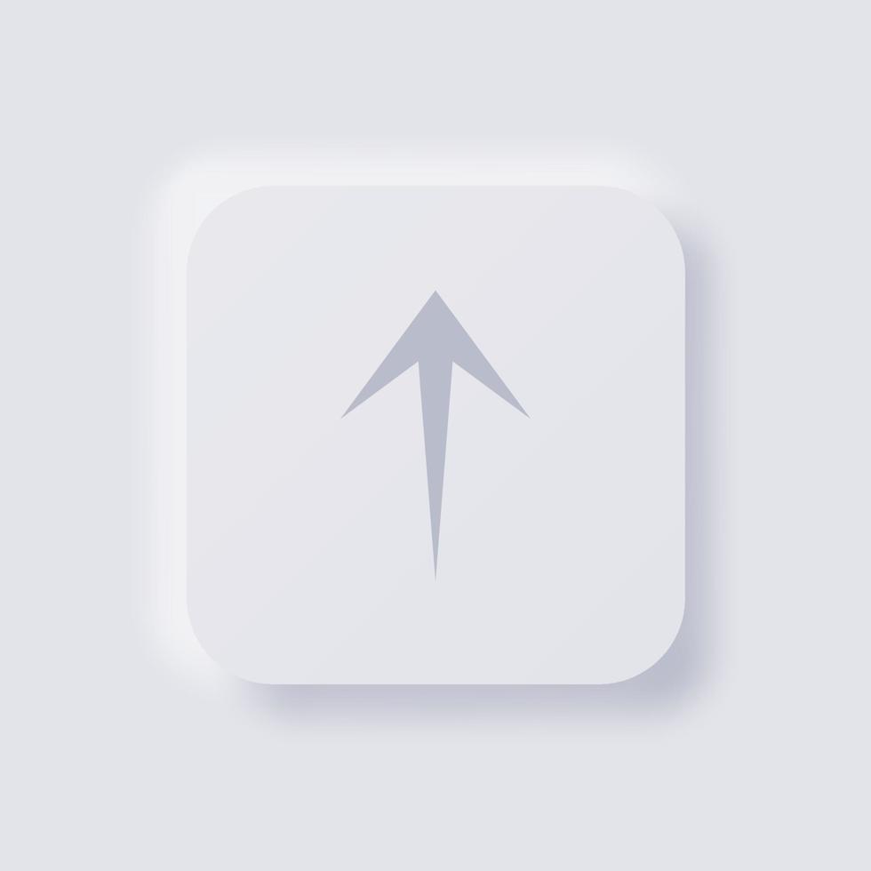 Arrow icon, White Neumorphism soft UI Design for Web design, Application UI and more, Button, Vector. vector