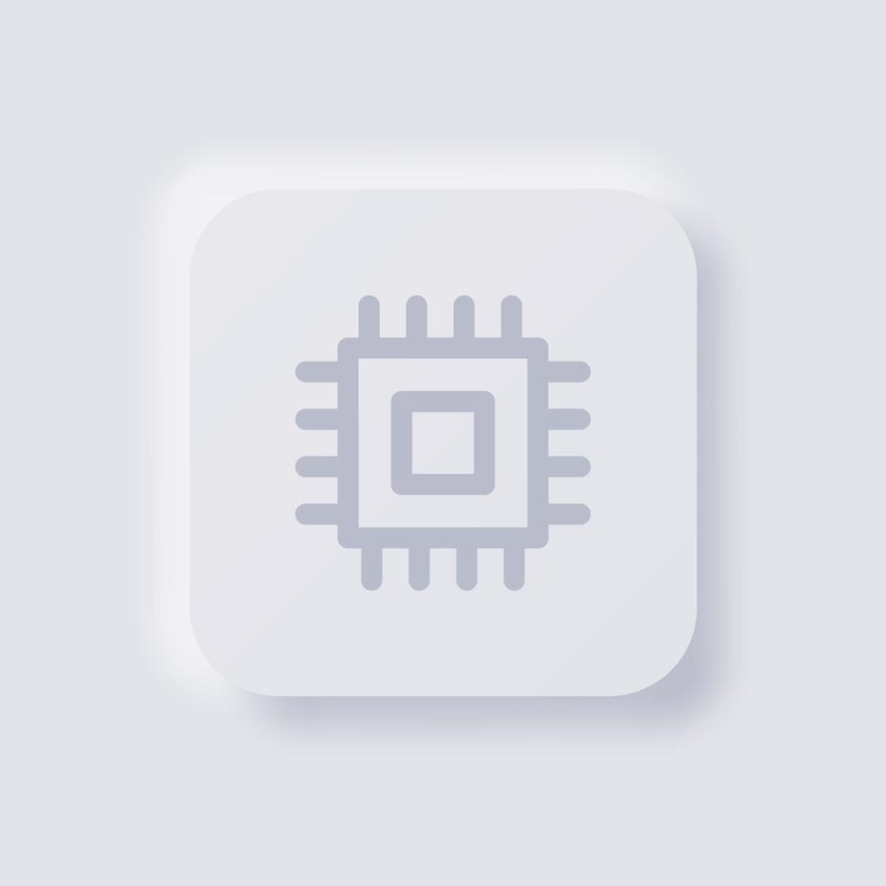 CPU icon, White Neumorphism soft UI Design for Web design, Application UI and more, Button, Vector. vector