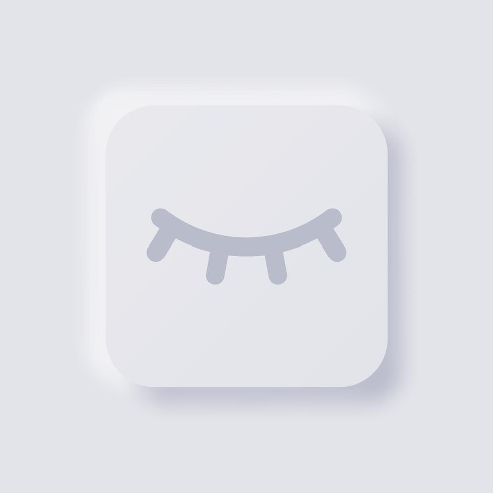 Close eye button icon, White Neumorphism soft UI Design for Web design, Application UI and more, Button, Vector. vector