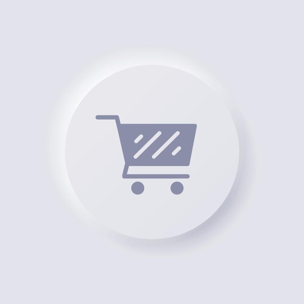 icono de carrito de compras, diseño de interfaz de usuario suave de neumorfismo blanco para diseño web, interfaz de usuario de aplicación y más, botón, vector. vector