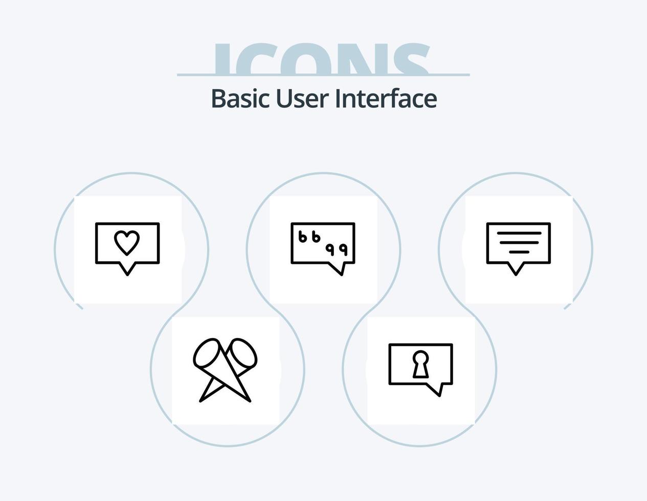 Basic Line Icon Pack 5 Icon Design. . . message. quote. bubble vector