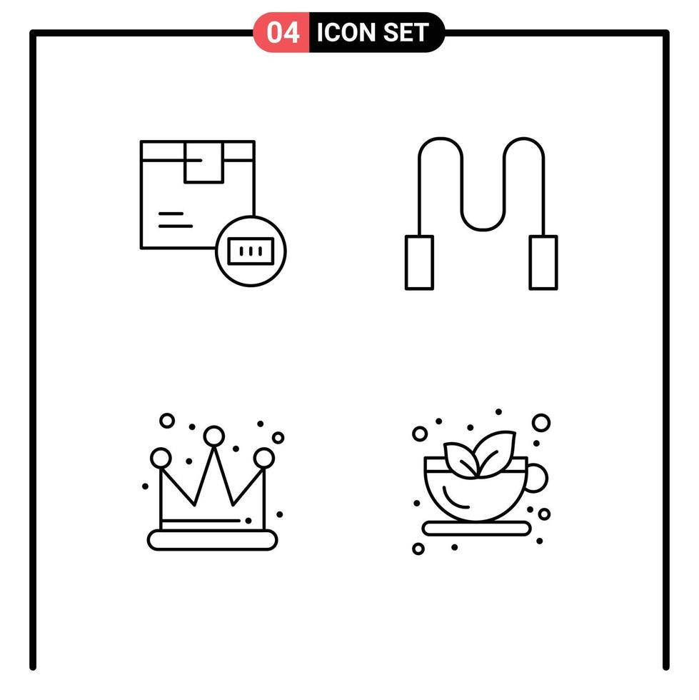 Modern Set of 4 Filledline Flat Colors Pictograph of barcode empire shipping skipping autumn Editable Vector Design Elements