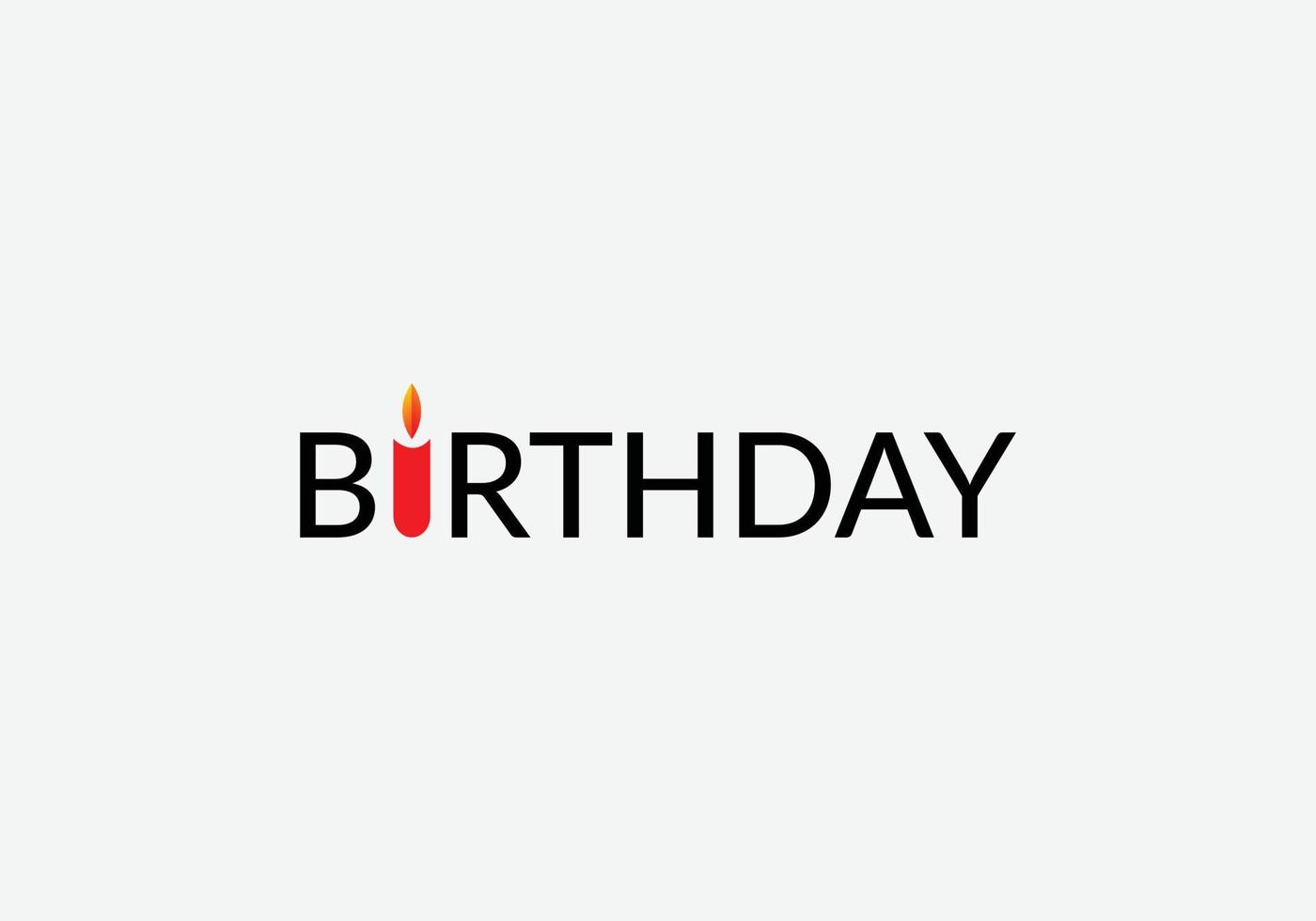 Birthday Typography minimalist emblem logo vector