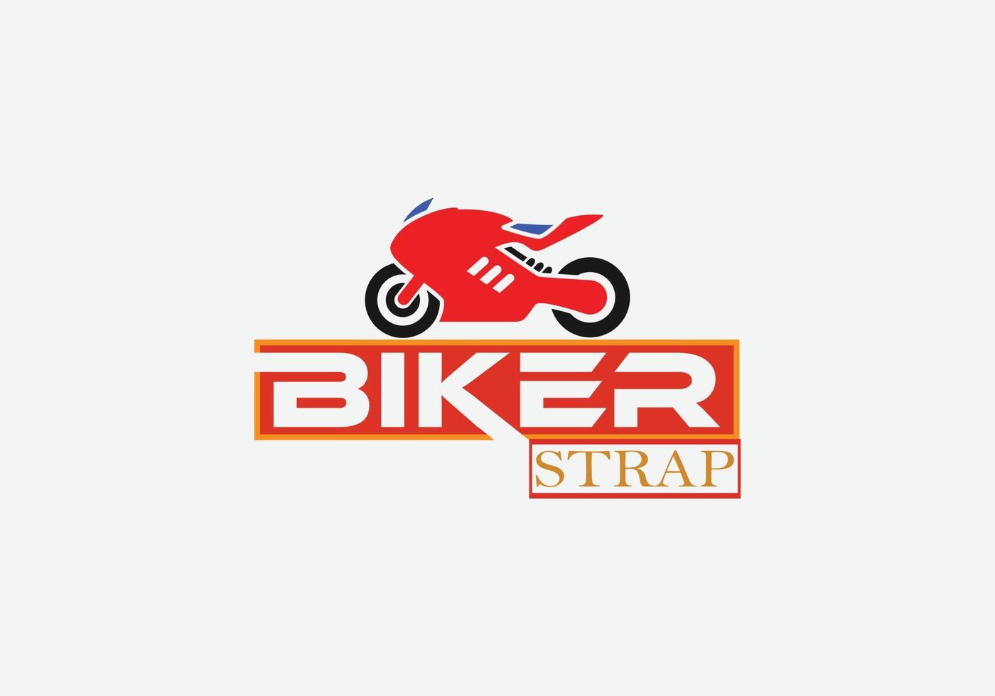 Biker Strap abstract bike emblem logo design vector