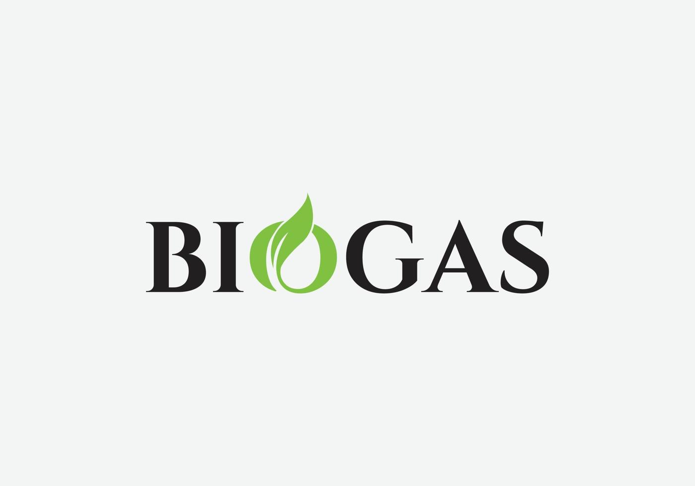 Biogas typography combination mark logo design template vector