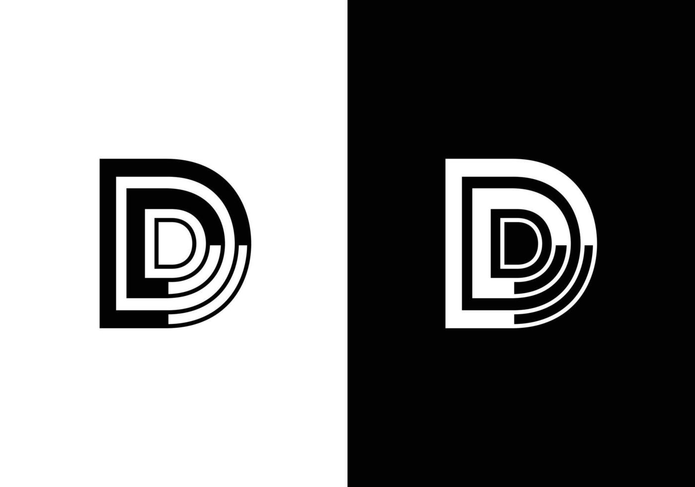 Abstract D letter modern initial lettermarks logo design vector