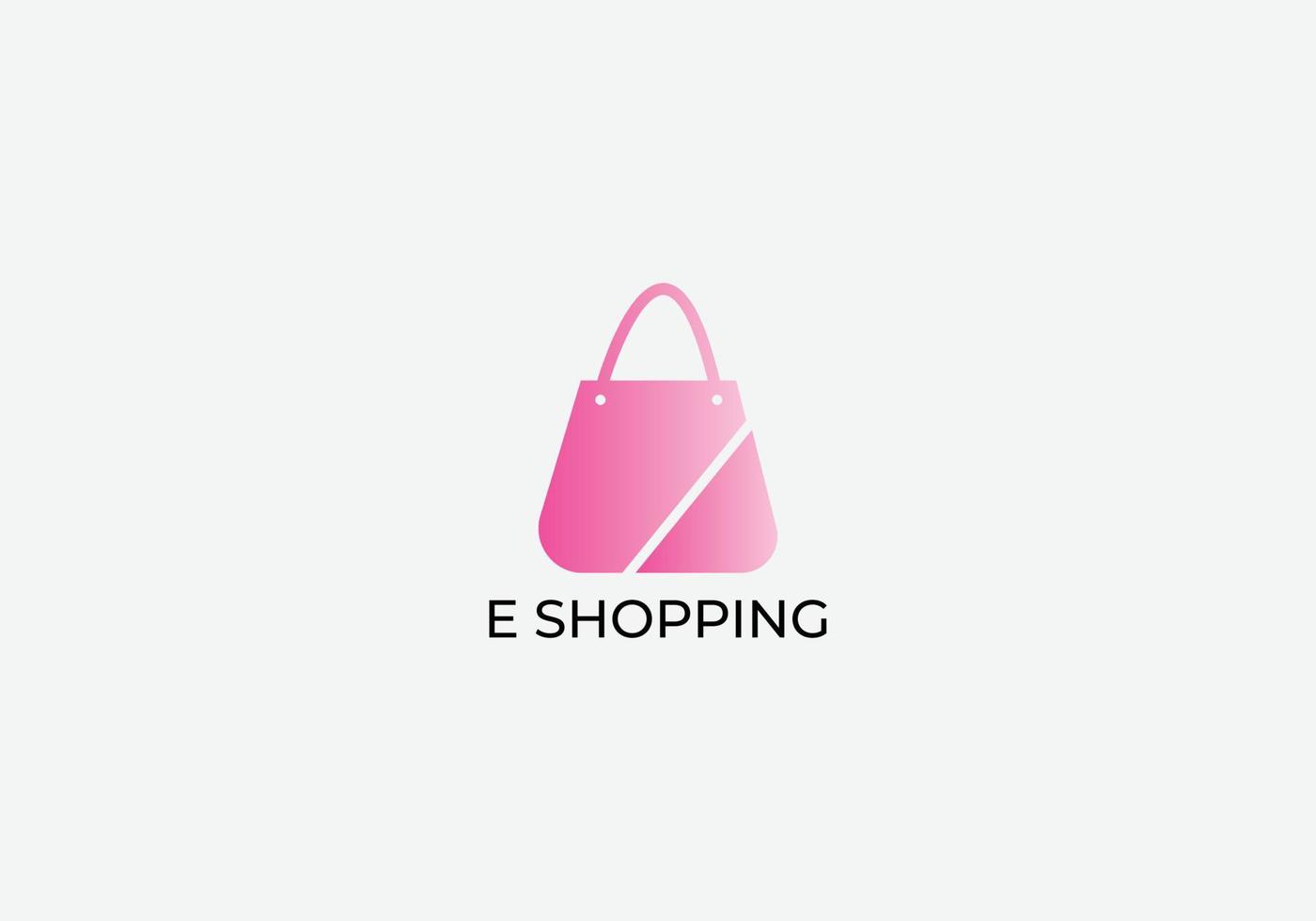 E shopping online shopping Abstract bag logo design vector