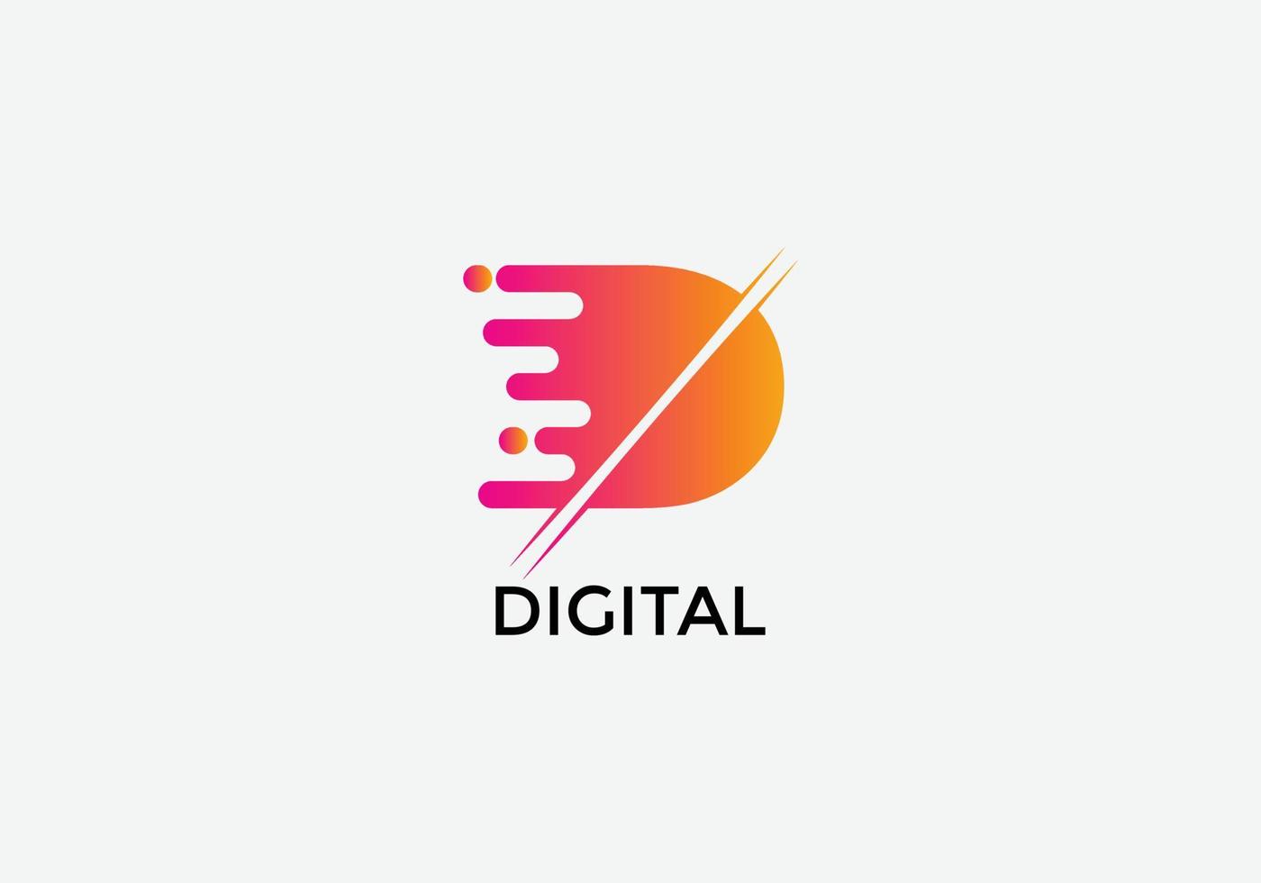 Abstract D letter modern initial lettermarks logo design vector