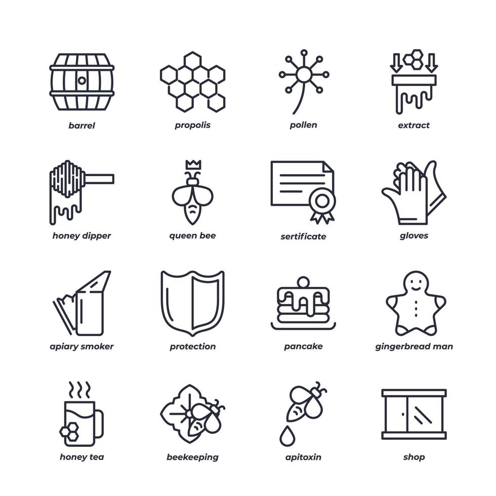 honey set icon, isolated honey set sign icon, icon color editable. vector illustration