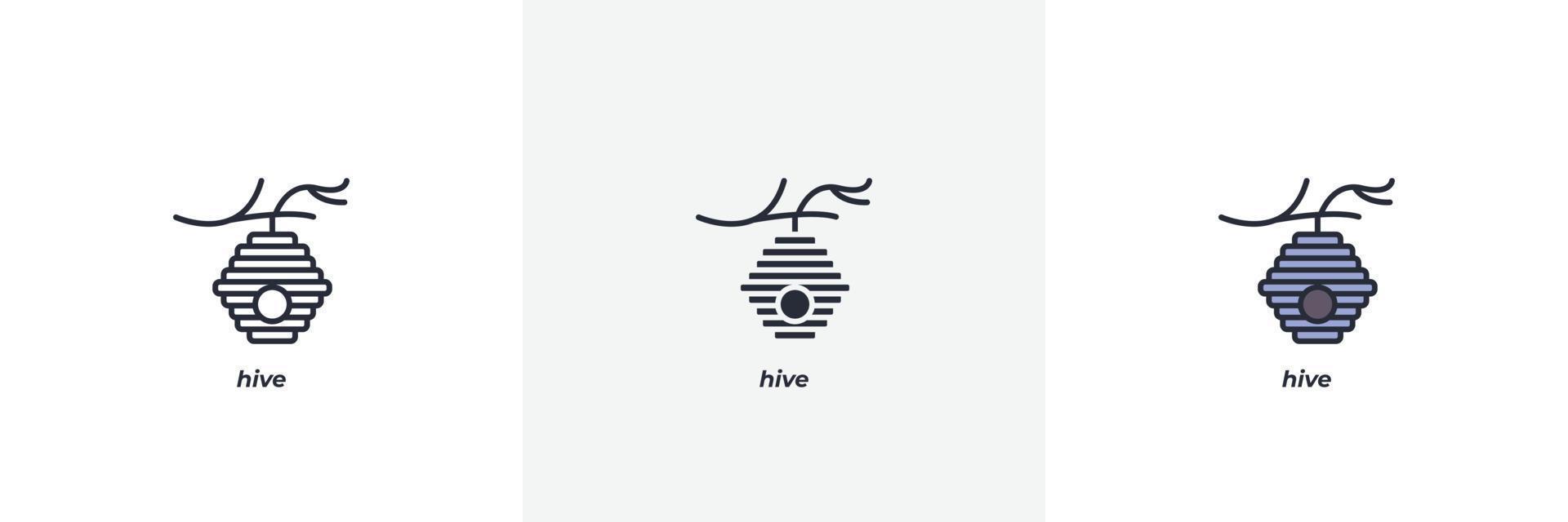 hive icon. Line, solid and filled outline colorful version, outline and filled vector sign. Idea Symbol, logo illustration. Vector graphics