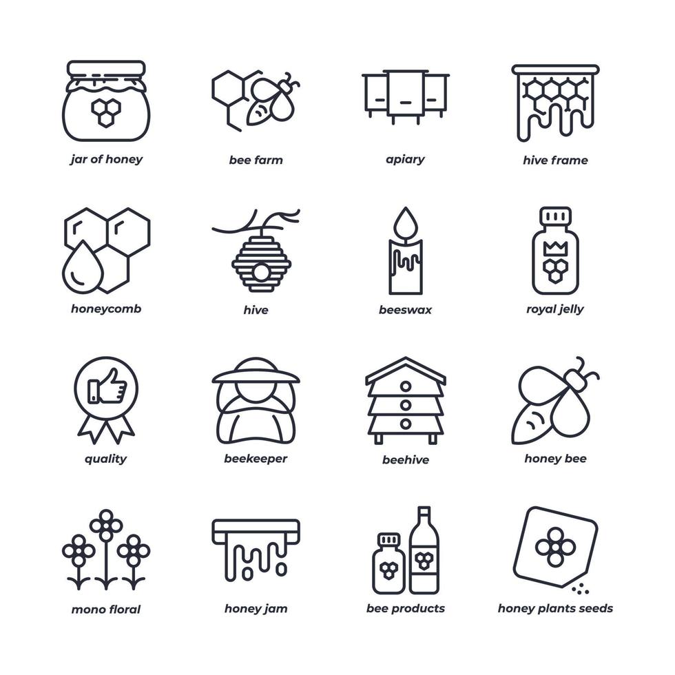 honey set icon, isolated honey set sign icon, icon color editable. vector illustration