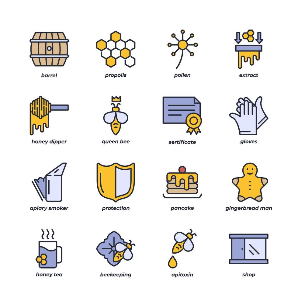 honey set icon, isolated honey set sign icon, icon color editable. vector illustration