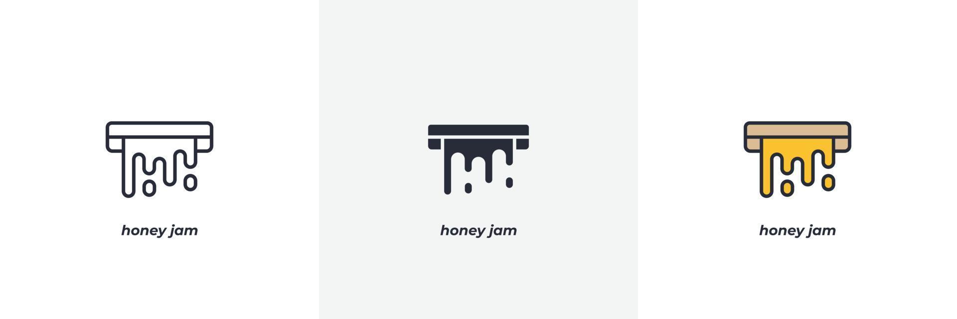 honey jam icon. Line, solid and filled outline colorful version, outline and filled vector sign. Idea Symbol, logo illustration. Vector graphics