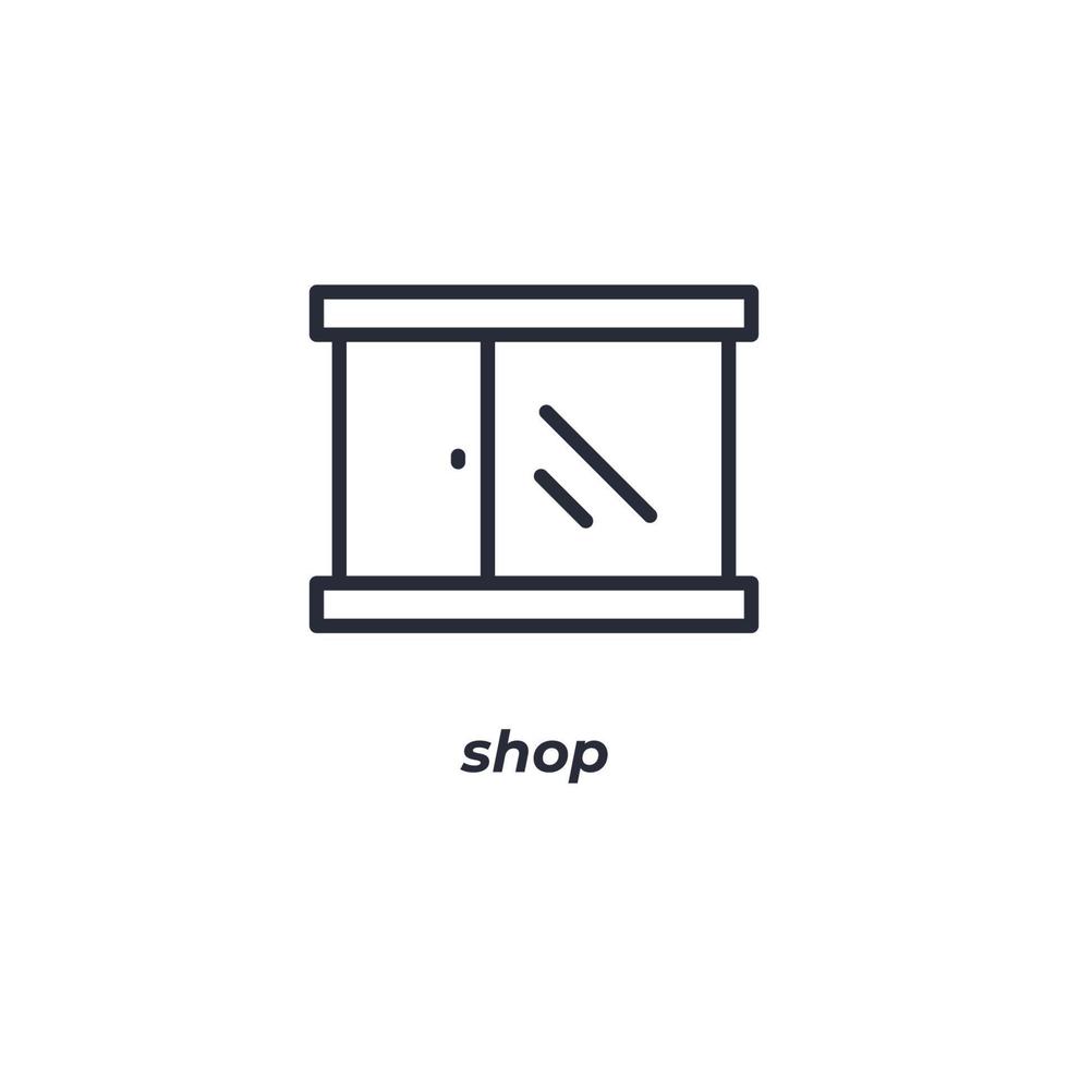 el símbolo de la tienda de signos vectoriales está aislado en un fondo blanco. color de icono editable. vector