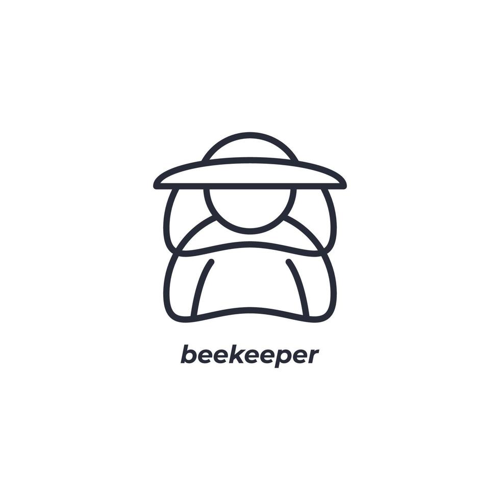 Vector sign beekeeper symbol is isolated on a white background. icon color editable.