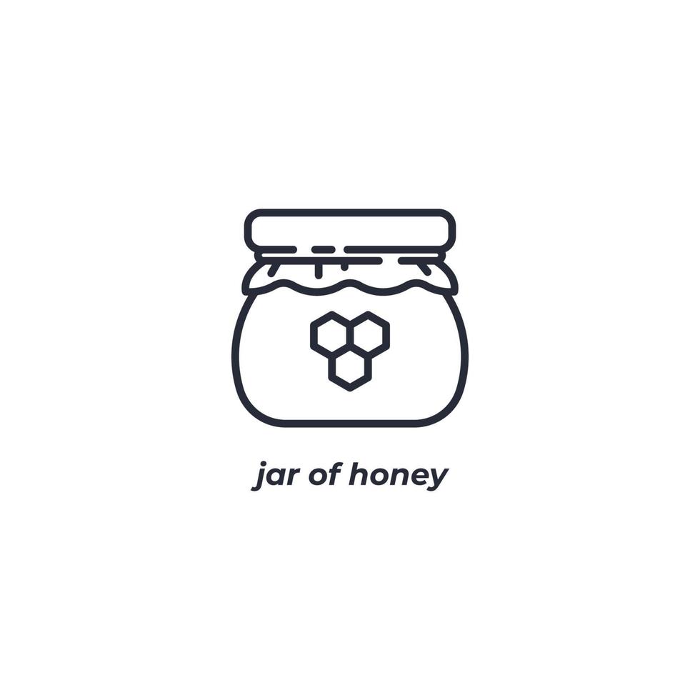 Vector sign jar of honey symbol is isolated on a white background. icon color editable.