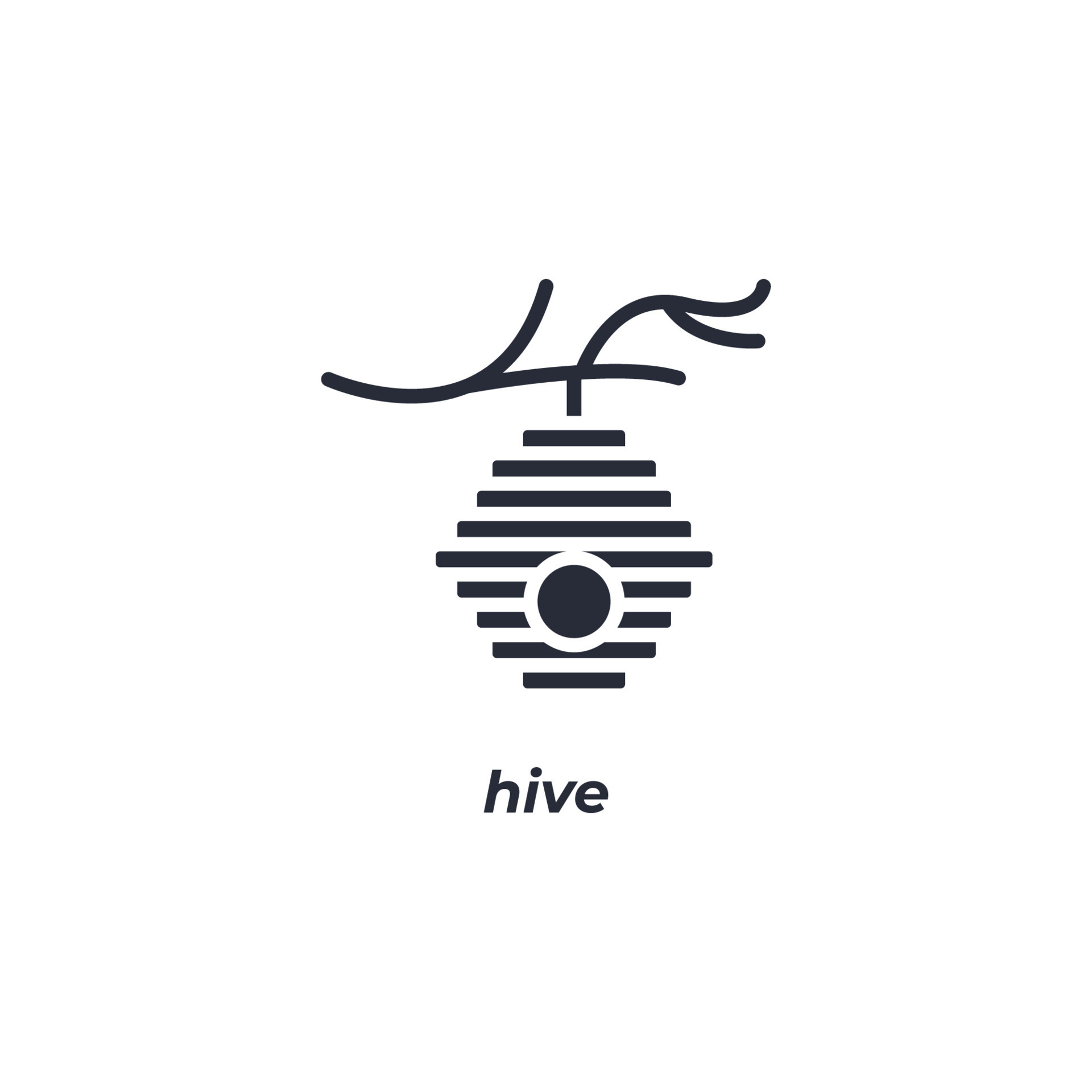 Vector sign hive symbol is isolated on a white background. icon color