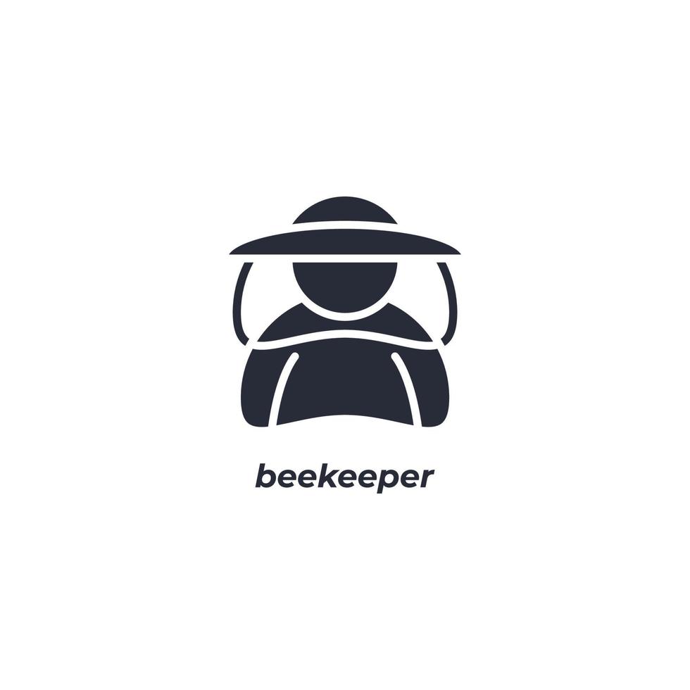 el símbolo de apicultor de signo vectorial está aislado en un fondo blanco. color de icono editable. vector