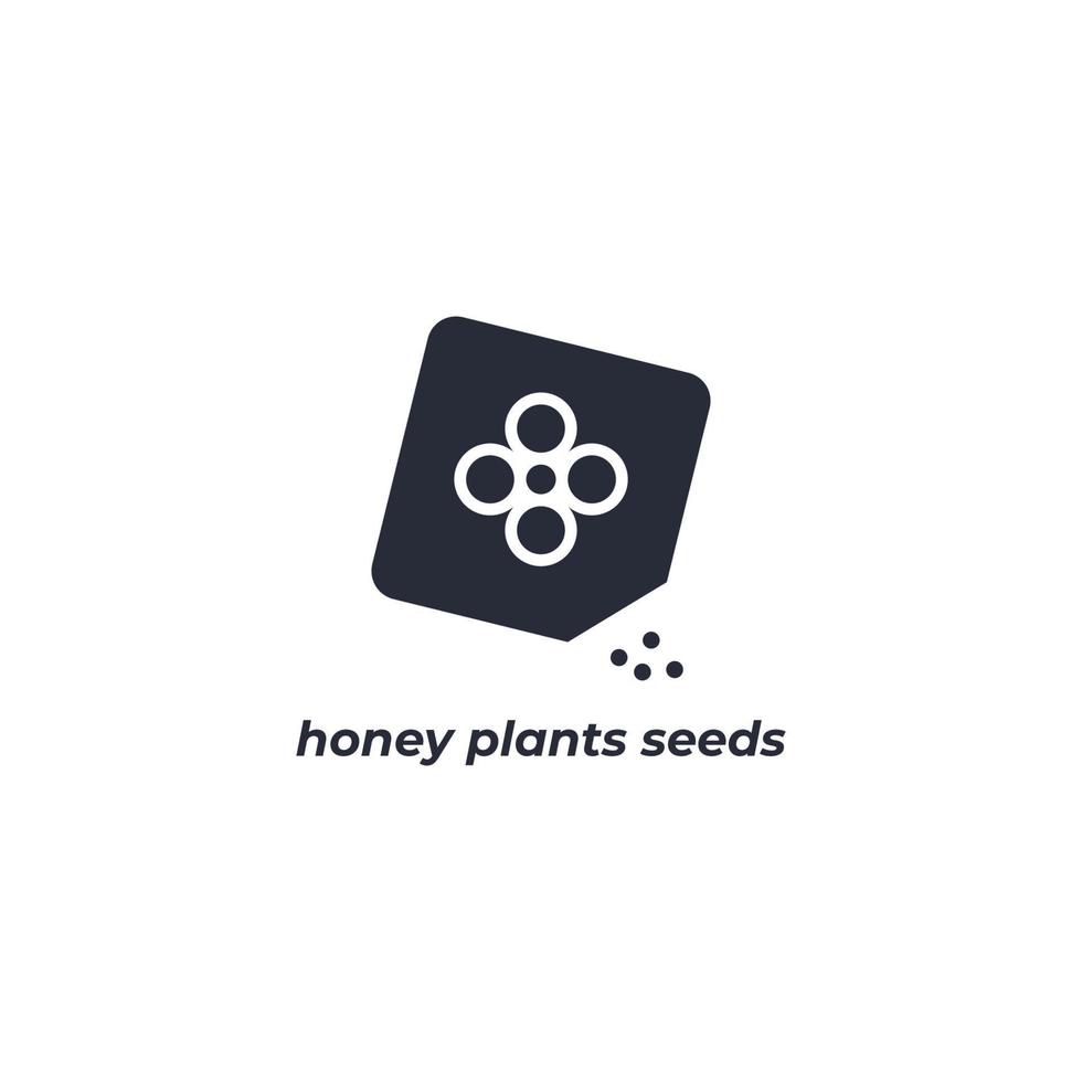 el símbolo de semillas de plantas de miel de signo vectorial está aislado en un fondo blanco. color de icono editable. vector
