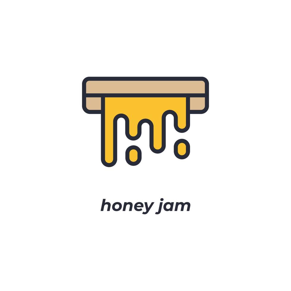 Vector sign honey jam symbol is isolated on a white background. icon color editable.