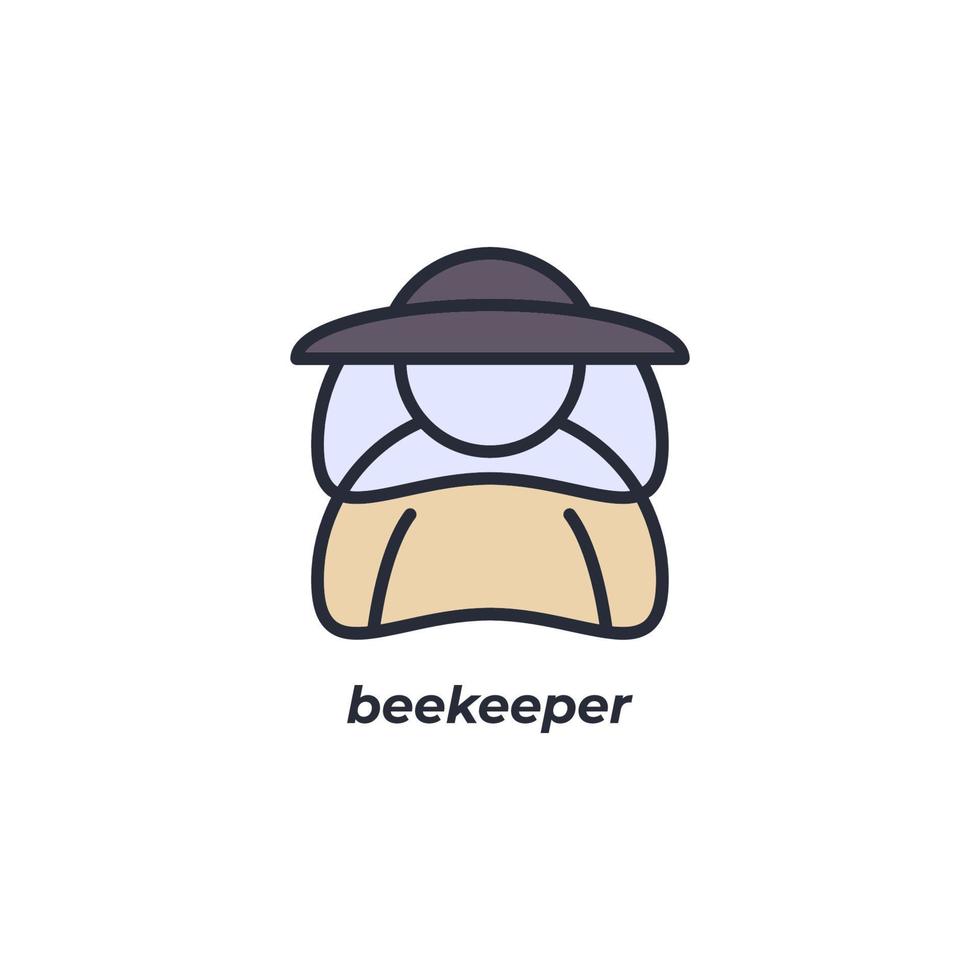 Vector sign beekeeper symbol is isolated on a white background. icon color editable.