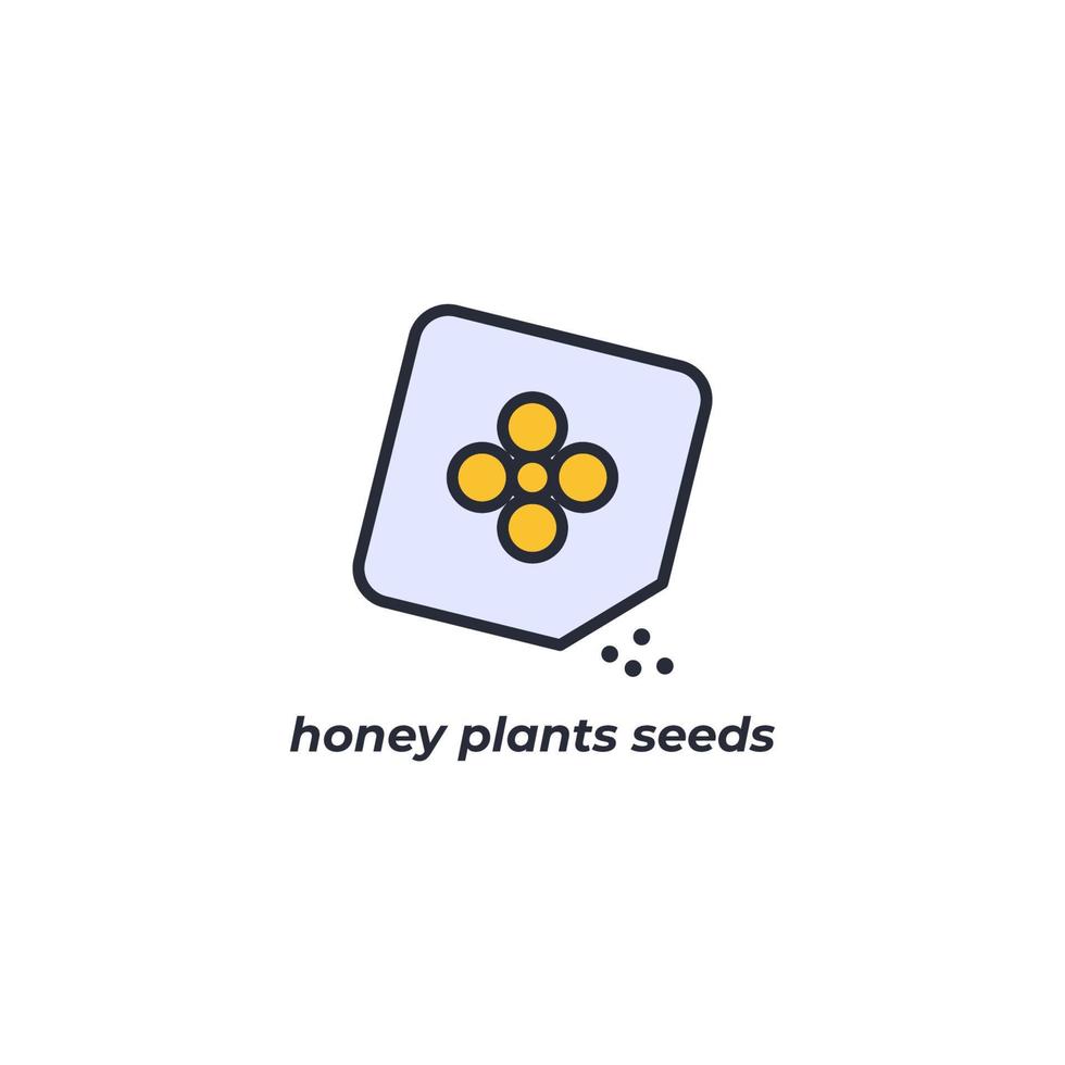 el símbolo de semillas de plantas de miel de signo vectorial está aislado en un fondo blanco. color de icono editable. vector