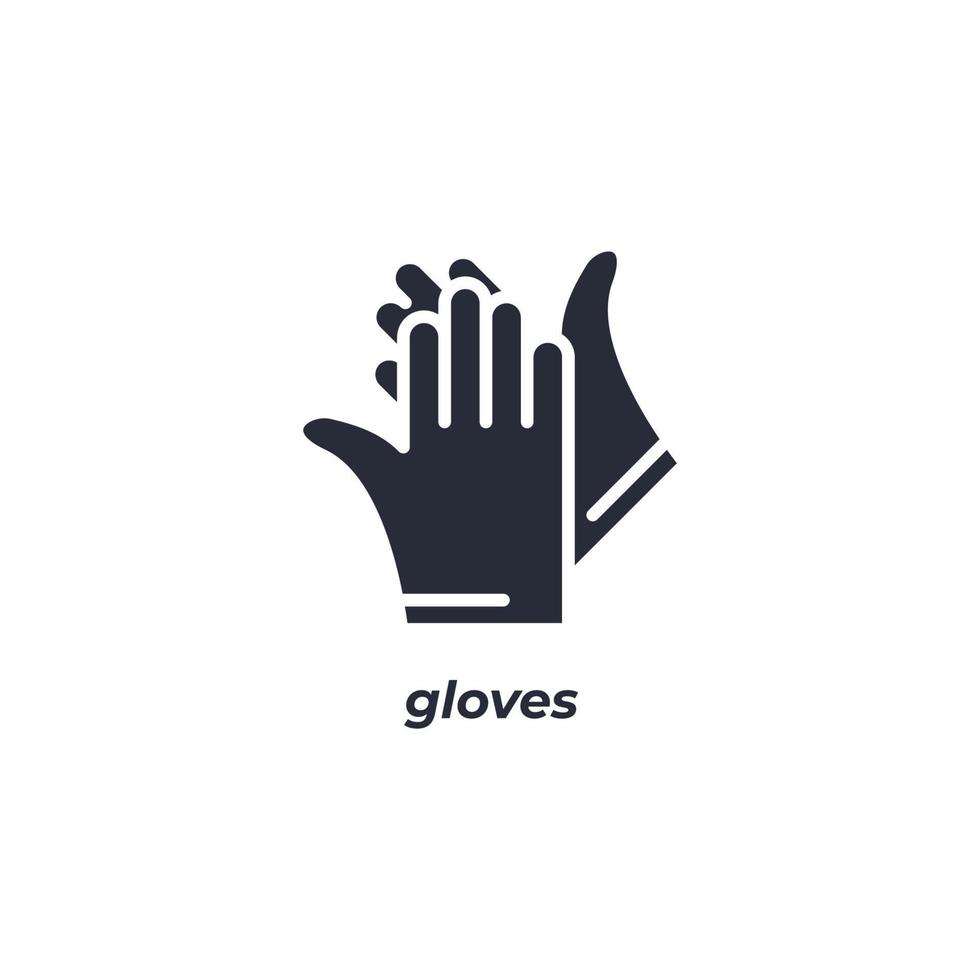 Vector sign gloves symbol is isolated on a white background. icon color