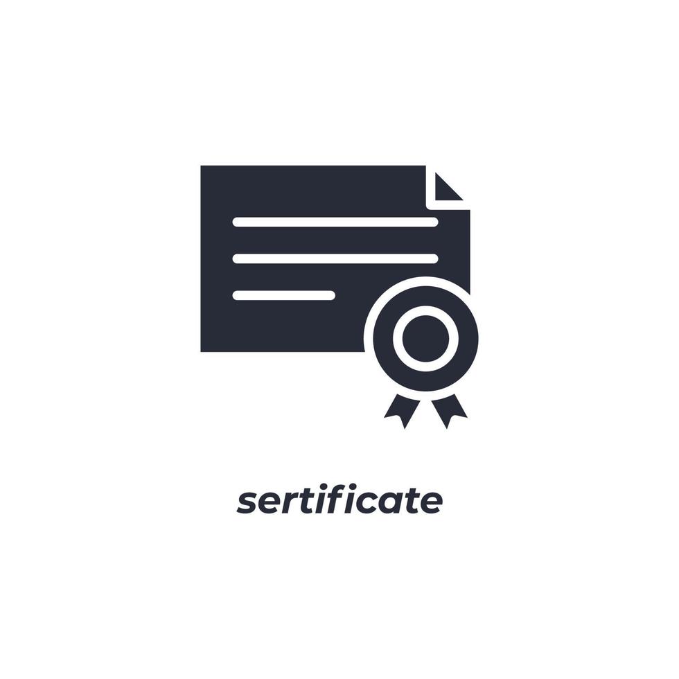 Vector sign sertificate symbol is isolated on a white background. icon color editable.