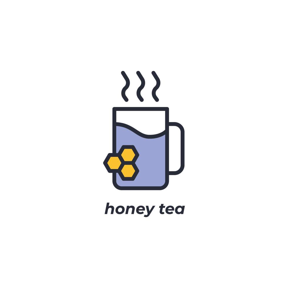 Vector sign honey tea symbol is isolated on a white background. icon color editable.