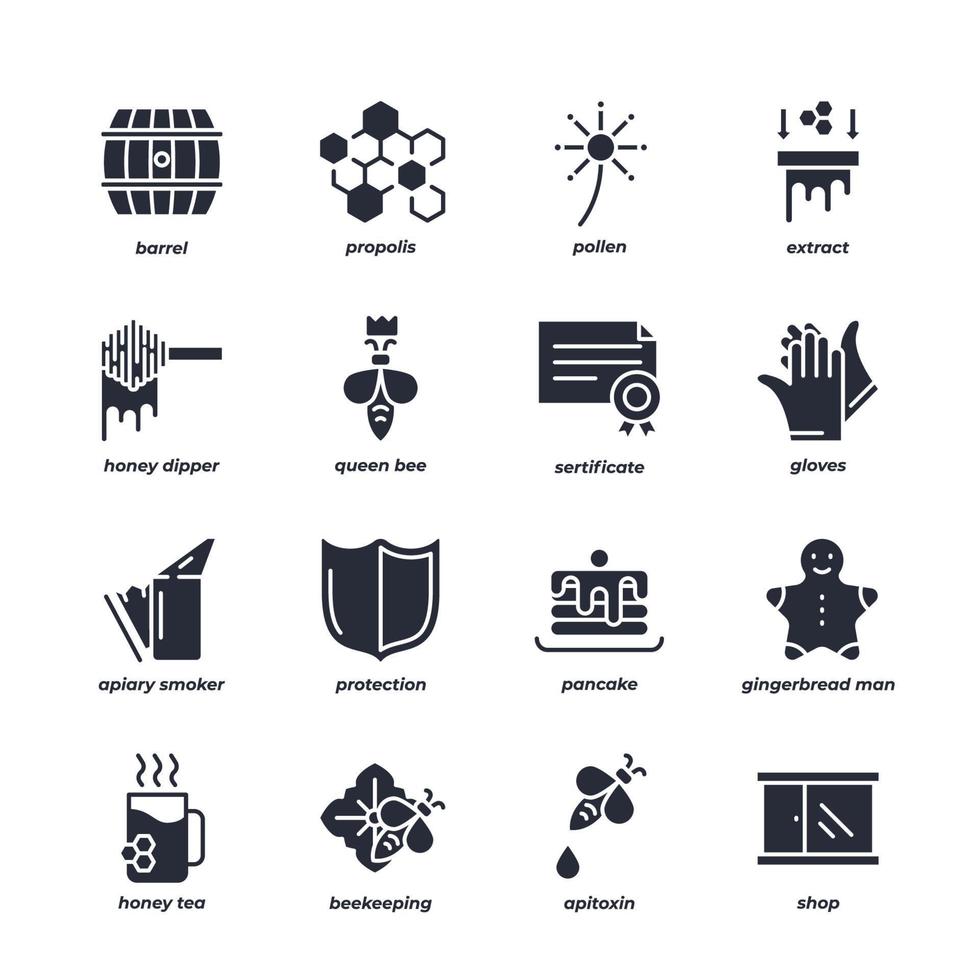 honey set icon, isolated honey set sign icon, icon color editable. vector illustration