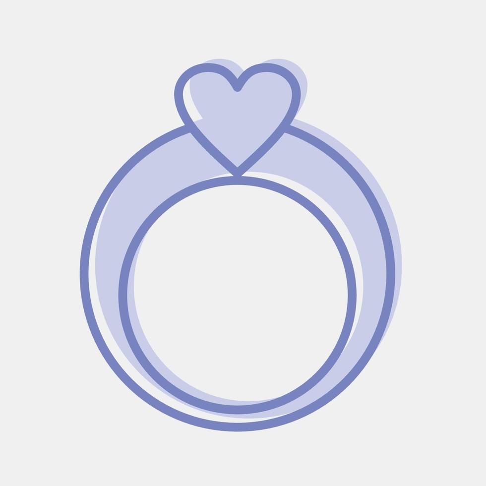 anillo de icono elementos de celebración del día de san valentín. iconos en estilo de dos tonos. bueno para impresiones, carteles, logotipos, decoración de fiestas, tarjetas de felicitación, etc. vector