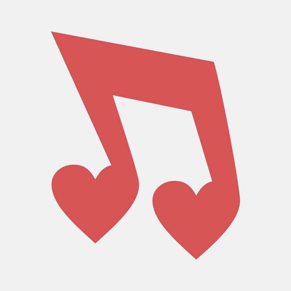 Icon love song. Valentine day celebration elements. Icons in flat style. Good for prints, posters, logo, party decoration, greeting card, etc. vector