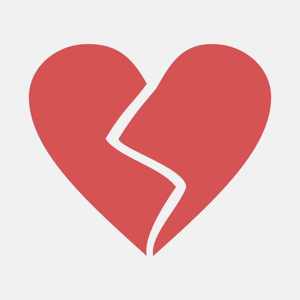 Icon broken heart. Valentine day celebration elements. Icons in flat style. Good for prints, posters, logo, party decoration, greeting card, etc. vector