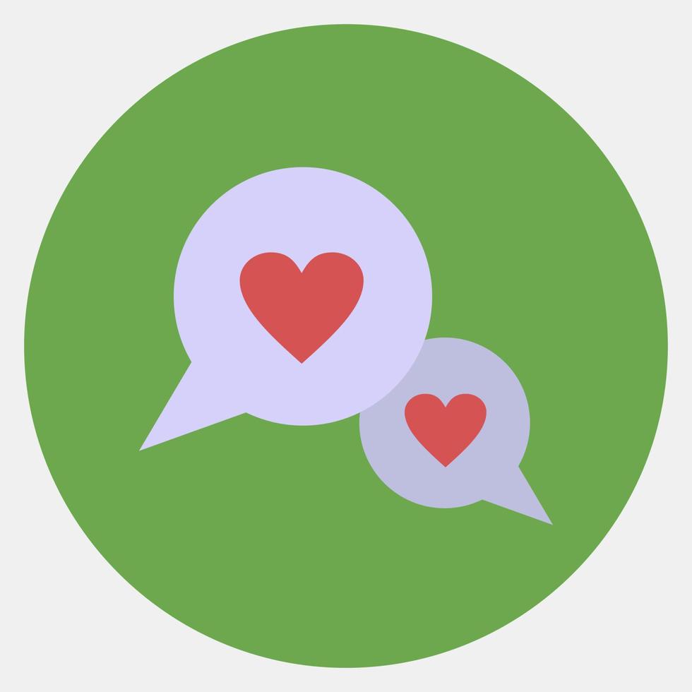 icono de chat de amor. elementos de celebración del día de san valentín. iconos en estilo mate de color. bueno para impresiones, carteles, logotipos, decoración de fiestas, tarjetas de felicitación, etc. vector