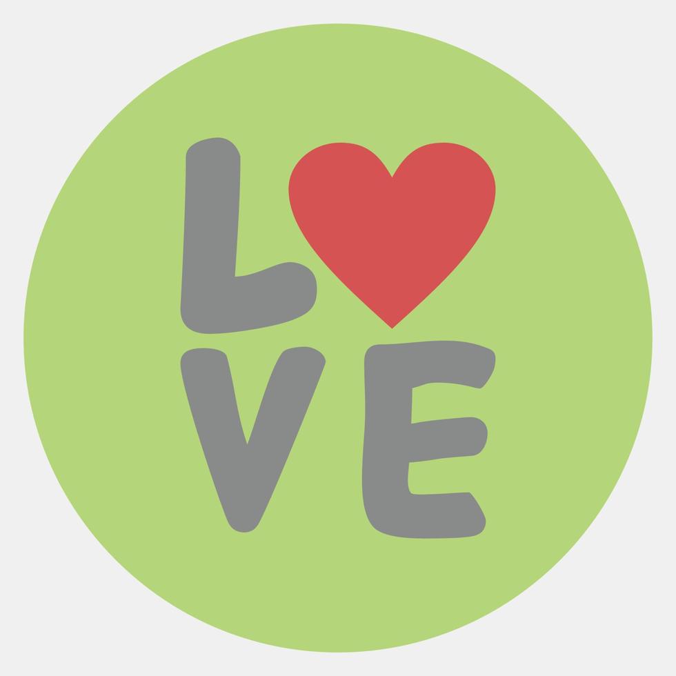Icon love. Valentine day celebration elements. Icons in color mate style. Good for prints, posters, logo, party decoration, greeting card, etc. vector