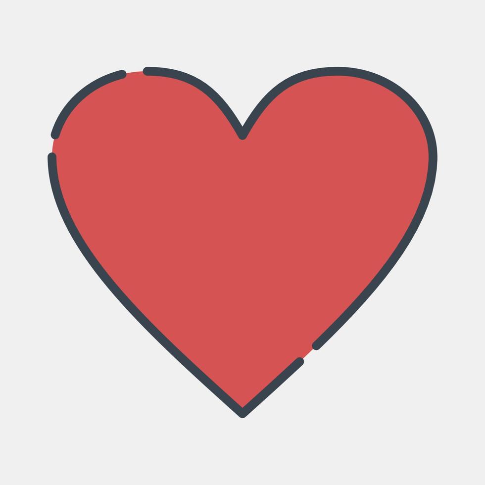 Icon heart. Valentine day celebration elements. Icons in filled line style. Good for prints, posters, logo, party decoration, greeting card, etc. vector