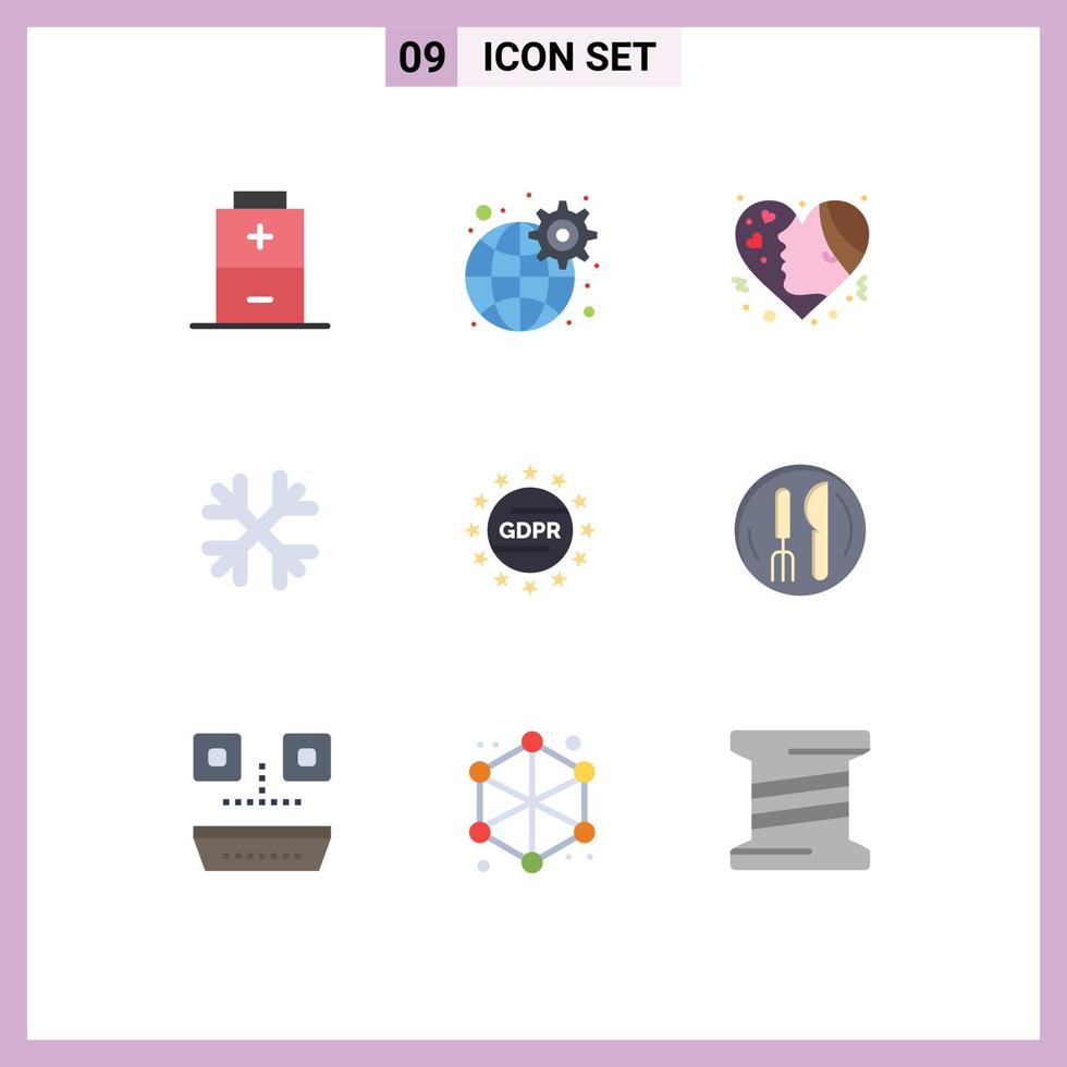 9 iconos creativos signos y símbolos modernos de la ley canadá emoción invierno nieve elementos de diseño vectorial editables vector