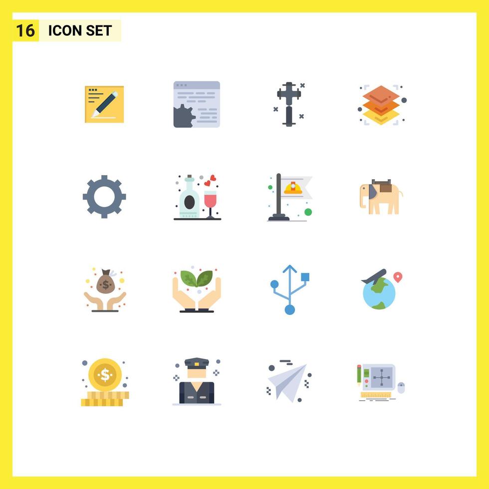 16 Creative Icons Modern Signs and Symbols of setting printing app layers easter Editable Pack of Creative Vector Design Elements