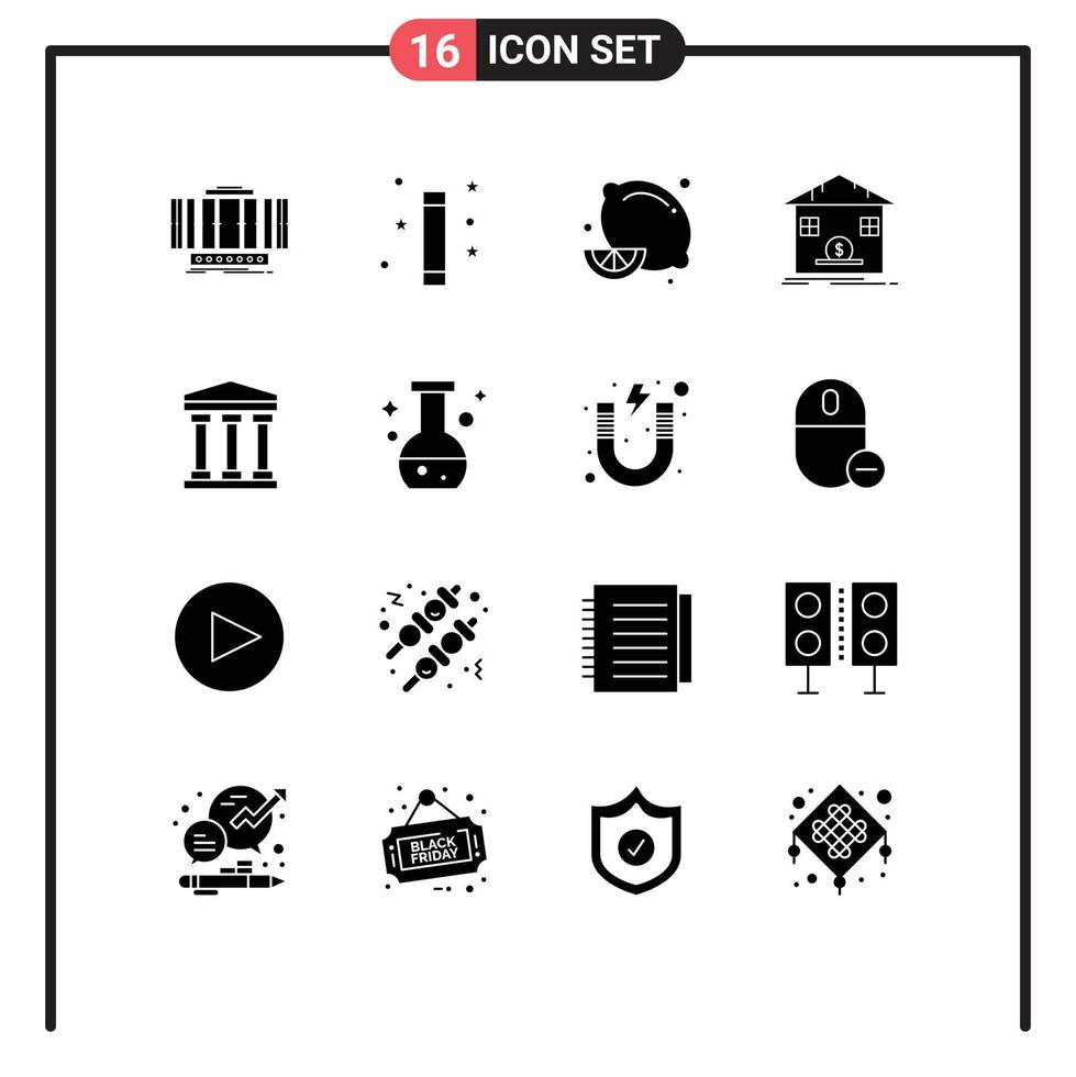 conjunto de 16 iconos modernos de la interfaz de usuario signos de símbolos para reembolso depósito mágico seguro elementos de diseño vectorial editables de limón vector