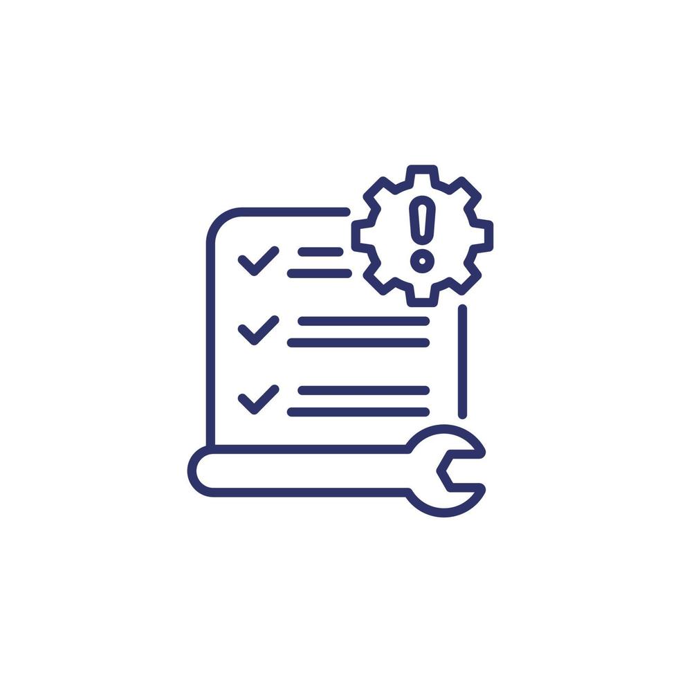 maintenance list line icon, vector