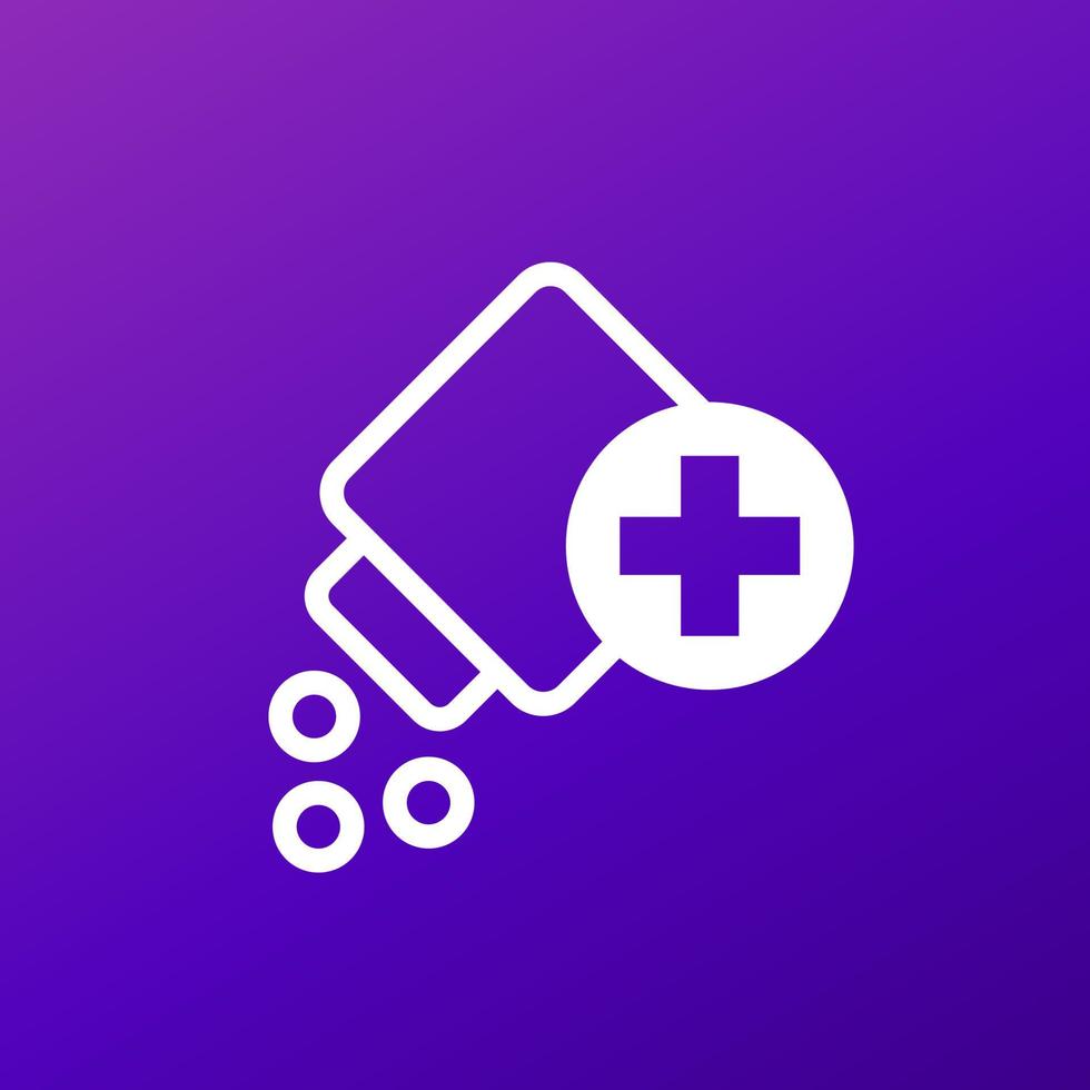 Pills, drug vector icon for web