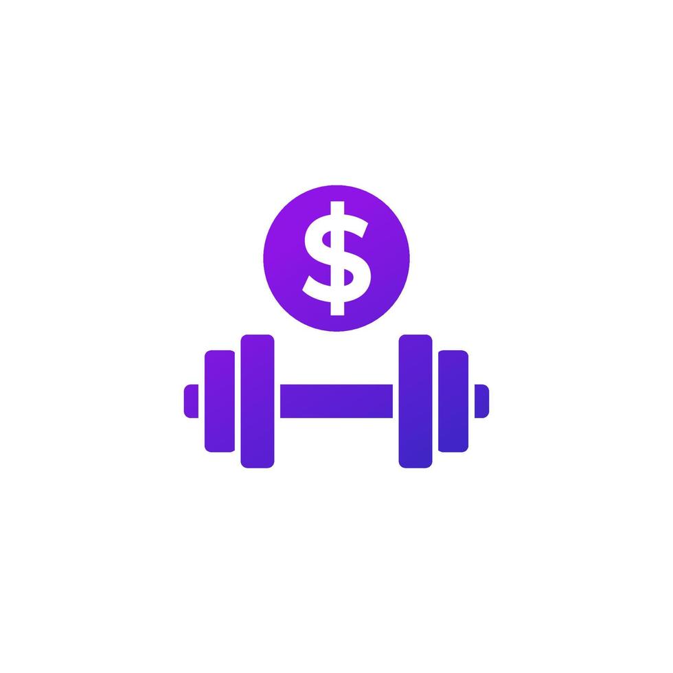 paid workout, training icon on white vector