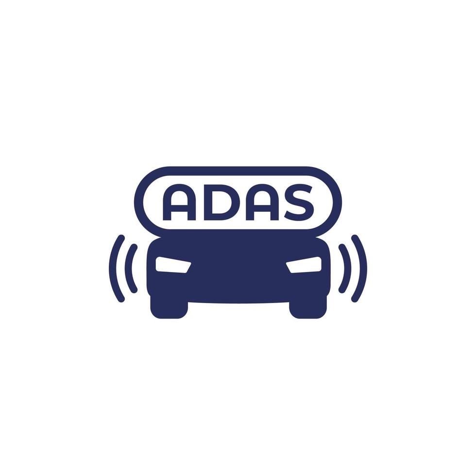 Advanced driver-assistance system icon, vector