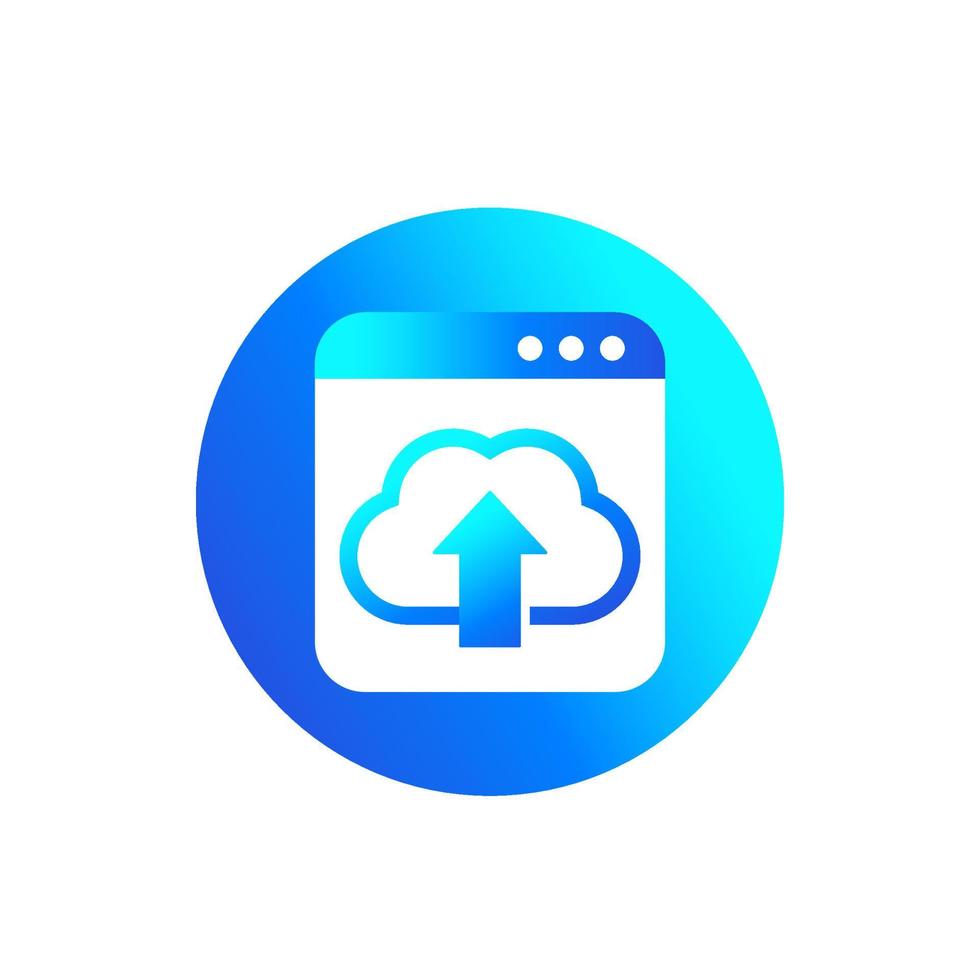Upload to a cloud vector icon