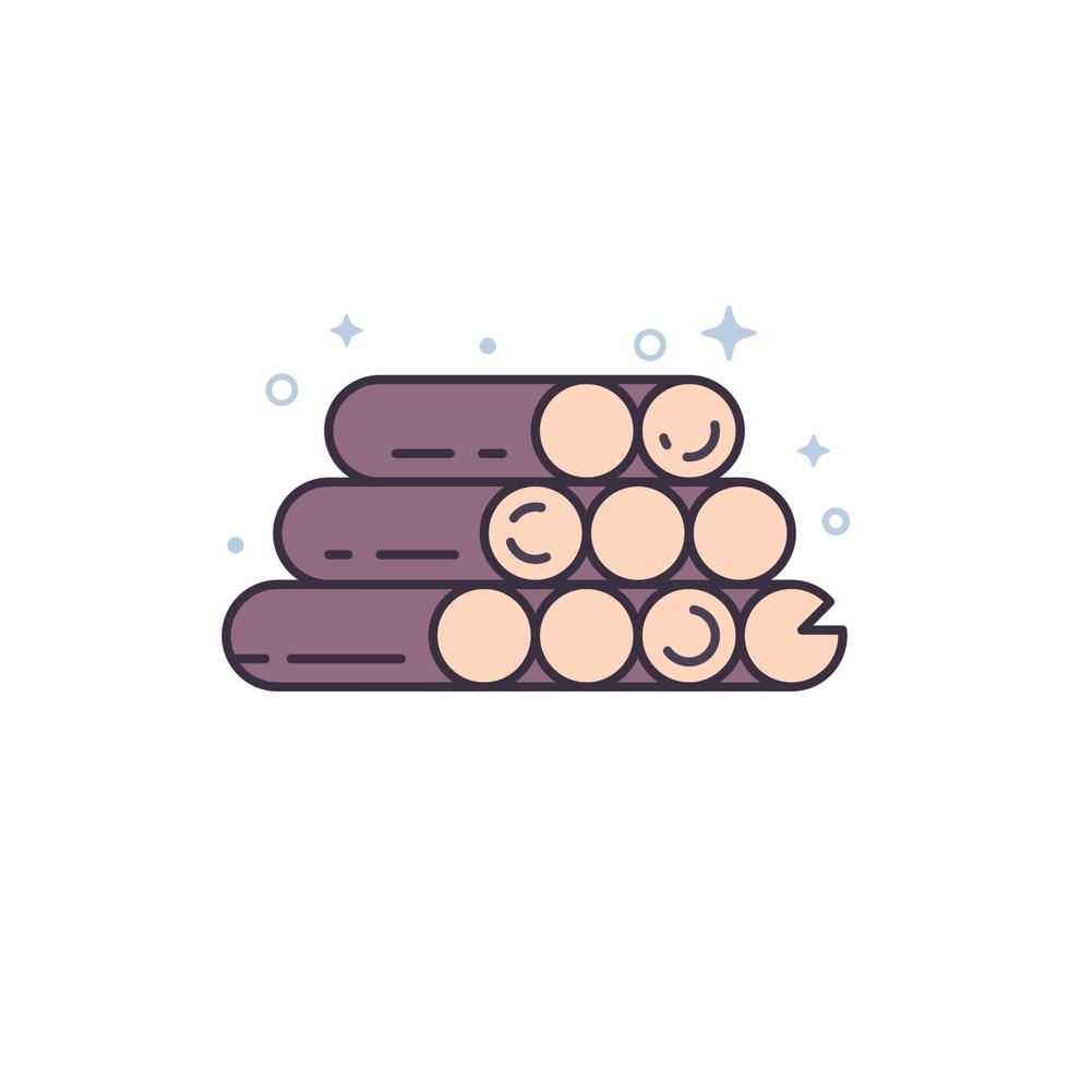 logs or woodpile icon with outline vector