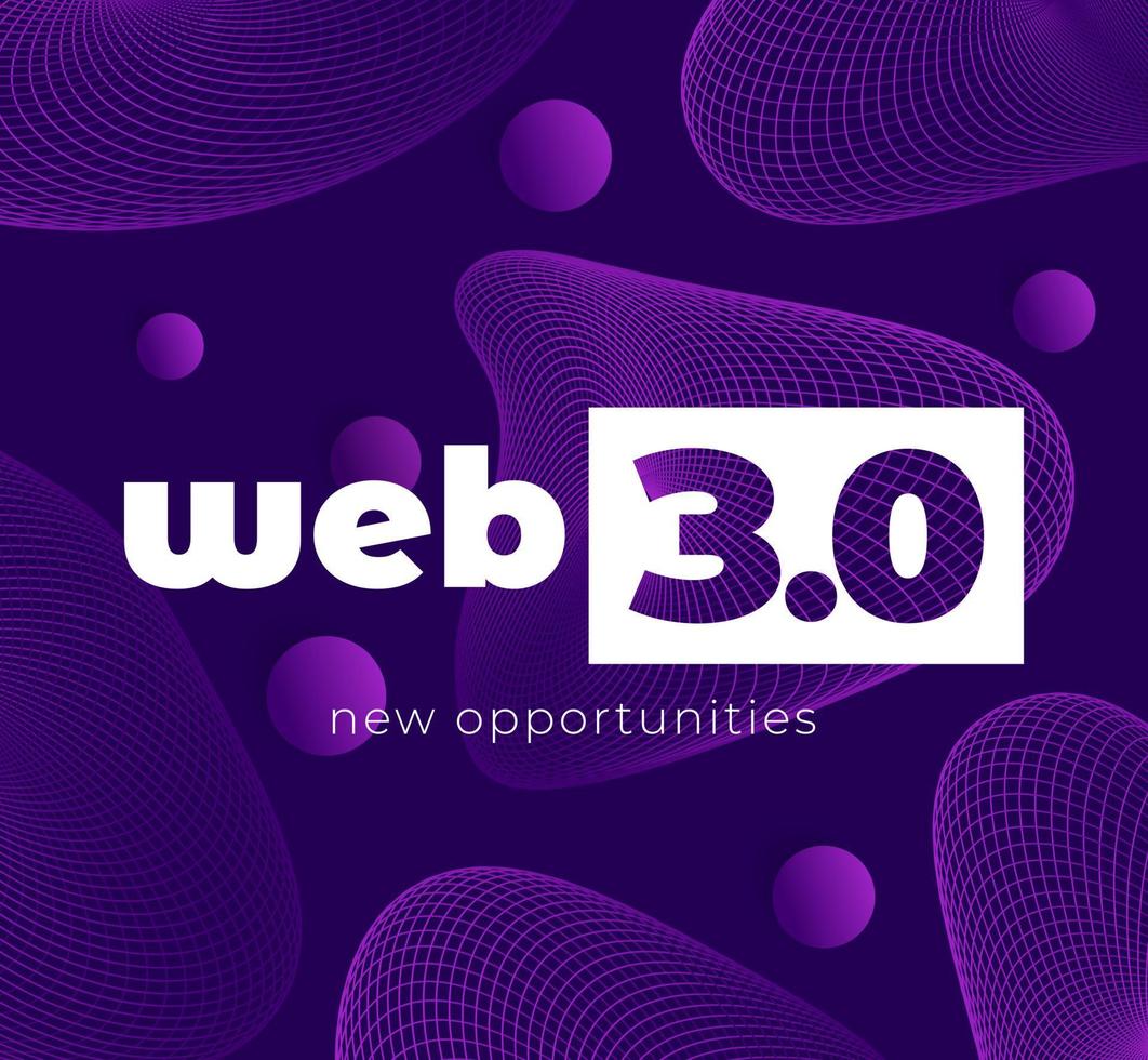 Web 3.0 or Web3 banner design, vector